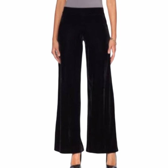 VeLVeT Rachel Zoe Palazzo Pants Black Pockets Elastic Wide Leg Stretchy High L - Picture 1 of 9